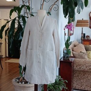 Eileen Fisher 100% linen long jacket